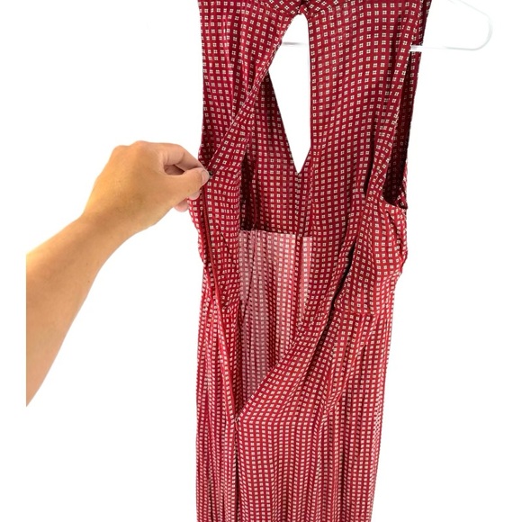 MAEVE | 6 Red Print Frida Mock Neck Jumpsuit Anthropologie - Picture 3 of 13